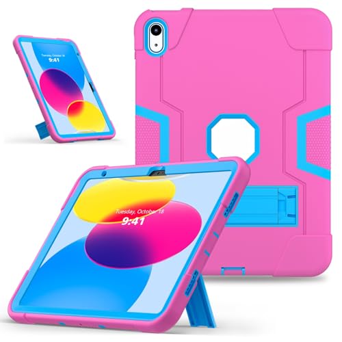 ZXHYliang Schutzhülle kompatibel mit iPad (A16) 11. Generation 11 Zoll 2025, iPad 10. Generation 27,7 cm (11 Zoll), mit 3-lagiger Struktur, tragbare Hybrid-Schutzhülle mit Ständer, Kinderabdeckung von ZXHYliang