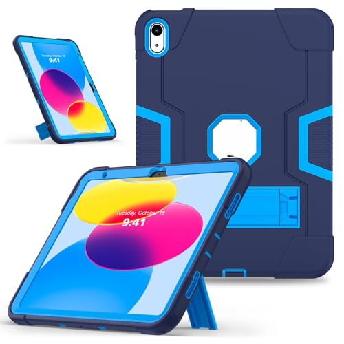 ZXHYliang Schutzhülle kompatibel mit iPad (A16) 11. Generation 11 Zoll 2025, iPad 10. Generation 27,7 cm (11 Zoll), mit 3-lagiger Struktur, tragbare Hybrid-Schutzhülle mit Ständer, Kinderabdeckung von ZXHYliang