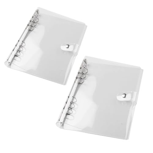 2 StüCk Ringbuch A6 Ring Binder, Transparente Loose Binder Wasserdicht Ringbuch Ordner A6, Ein Wiederverwendbarer Runder Ordner Mit Knopfschutz-Design, Geeignet FüR BüRos, Schulen von ZXJLWR