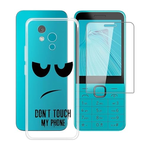 ZXLZKQ Handyhülle für Nokia 235 4G 2024 (2.80 Zoll) + Gehärtetes Glas Schutzfolie, Stoßfest Silikon Schutzhülle Tasche Ultradünne weiches TPU Case Hülle für Nokia 235 4G 2024 - DUO5 von ZXLZKQ