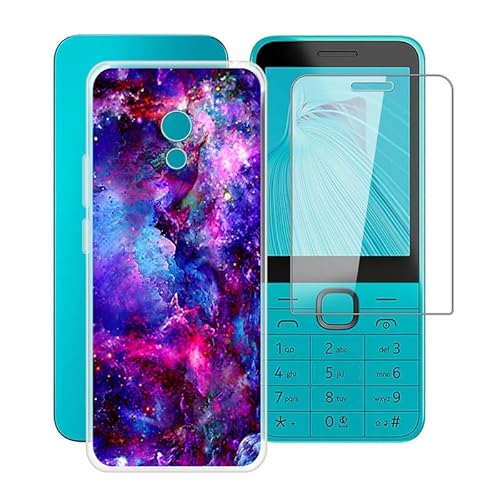 ZXLZKQ Handyhülle für Nokia 235 4G 2024 (2.80 Zoll) + Gehärtetes Glas Schutzfolie, Stoßfest Silikon Schutzhülle Tasche Ultradünne weiches TPU Case Hülle für Nokia 235 4G 2024 - Wunderschön von ZXLZKQ