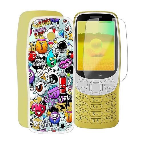 ZXLZKQ Handyhülle für Nokia 3210 2024 (2.4 Zoll) + Gehärtetes Glas Schutzfolie, Stoßfest Silikon Schutzhülle Tasche Ultradünne weiches TPU Case Hülle für Nokia 3210 2024 - XS40 von ZXLZKQ