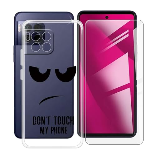 ZXLZKQ Handyhülle für T-Mobile 2 Pro 5G (6.8 Zoll) + Gehärtetes Glas Schutzfolie, Stoßfest Silikon Schutzhülle Tasche Ultradünne weiches TPU Case Hülle für T-Mobile 2 Pro 5G - DUO5 von ZXLZKQ