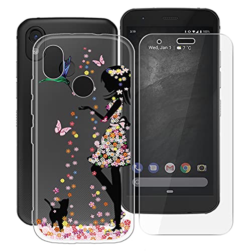 ZXLZKQ Hülle + Schutzfolie für Cat S52 (5.65 Zoll), Transparent hülle silikon Bumper Cover TPU Case Handyhülle Und 9H Gehärtetes Glas Film - WM49 von ZXLZKQ