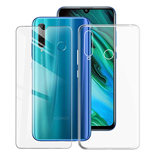 ZXLZKQ Hülle + für Panzerglas Schutzfolie für Huawei Honor 20e (6.21 Zoll), Transparent hülle silikon Bumper Cover TPU Case Handyhülle Und 9H Gehärtetes Glas Film - Transparent von ZXLZKQ