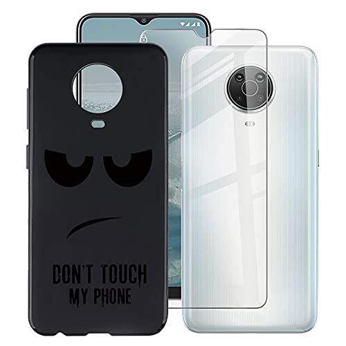 ZXLZKQ Hülle + für Panzerglas Schutzfolie für Nokia G20 (6.52 Zoll), Schwarz hülle silikon Bumper Cover TPU Case Handyhülle Und 9H Gehärtetes Glas Film - DUO5 von ZXLZKQ