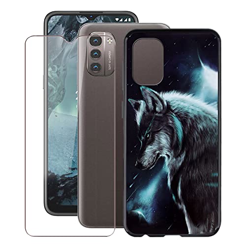 ZXLZKQ Hülle + für Panzerglas Schutzfolie für Nokia G21 (6.50 Zoll), Schwarz hülle silikon Bumper Cover TPU Case Handyhülle Und 9H Gehärtetes Glas Film - WMA16 von ZXLZKQ