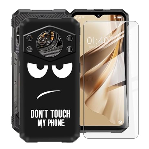 ZXLZKQ Hülle für Cubot Kingkong AX (6.58 Zoll) Mit 1 X Gehärtetem Glas Schutzfolie, Ultradünne Schwarz Kratzfest Weich Silikon TPU Bumper Schutzhülle Cover für Cubot Kingkong AX - DUO5B von ZXLZKQ