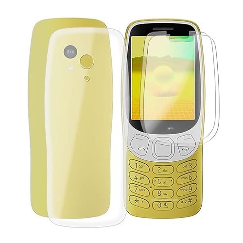 ZXLZKQ Hülle für Nokia 3210 2024 (2.4 ") + 2 Stück Gehärtetem Glas Schutzfolie, Stoßfest Anti-Kratzer Schutzhülle Tasche Dünne Weiches Silikon Handyhülle für Nokia 3210 2024 - Transparent von ZXLZKQ