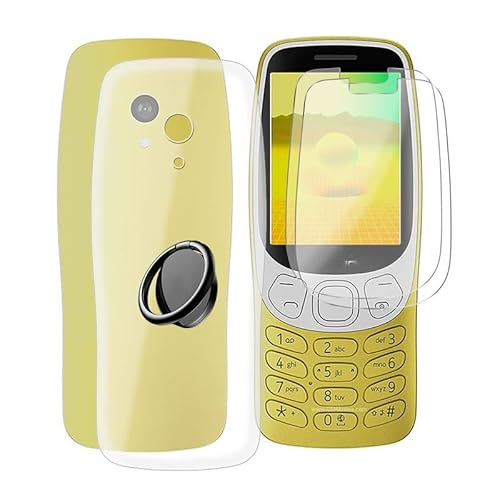 ZXLZKQ Hülle für Nokia 3210 2024 (2.4 Zoll) mit 2 Stück + Gehärtetem Glasfolie + 360° Rotating Magnet Ring Ständer, Weiches Silikon TPU Anti-Kratzen Handyhülle Tasche für Nokia 3210 2024 von ZXLZKQ