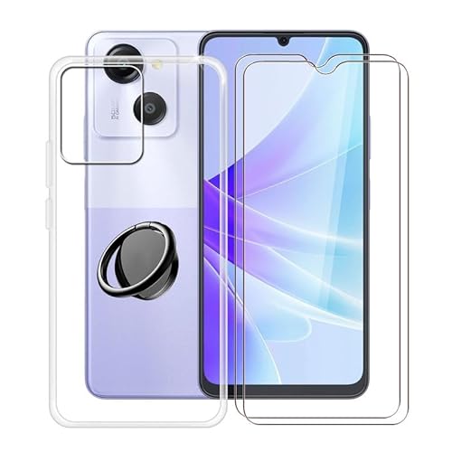 ZXLZKQ Hülle für Oscal Modern 8 (6.75 Zoll) mit 2 Stück + Gehärtetem Glasfolie + 360° Rotating Magnet Ring Ständer, Weiches Silikon TPU Anti-Kratzen Handyhülle Tasche für Oscal Modern 8 von ZXLZKQ
