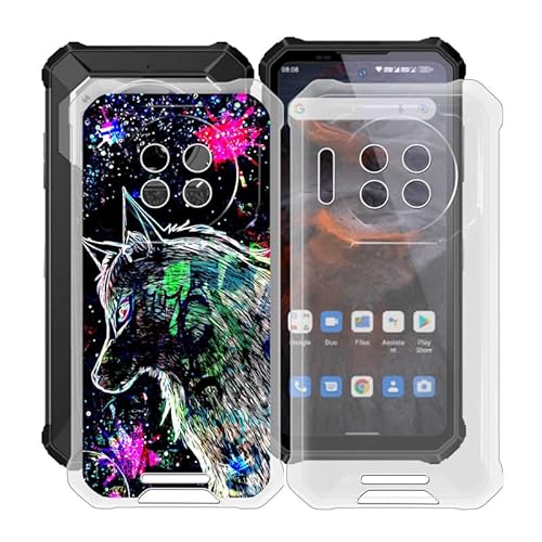 ZXLZKQ Hülle für Oukitel WP19 Pro (6.78 Zoll), 2 Stück Stoßfest Anti-Kratzer Handyhülle Case Ultradünne Weiches TPU Bumper Schutzhülle Cover für Oukitel WP19 Pro - Clear + Graffiti-Biest von ZXLZKQ