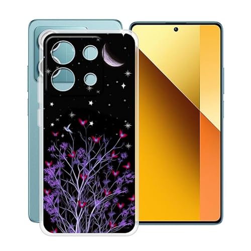 ZXLZKQ Hülle für Redmi Note 13 5G (6.67 Zoll) Stoßfest Anti-Kratzer Transparent Handyhülle Case, Ultradünne Flexible Silikon TPU Bumper Schutzhülle Cover für Redmi Note 13 5G - Ruhige Nacht von ZXLZKQ