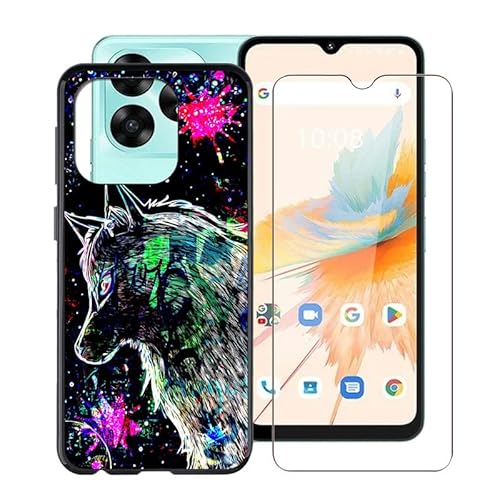 ZXLZKQ Hülle für Umidigi A15C (6.70 Zoll) Mit 1 X Gehärtetem Glas Schutzfolie, Ultradünne Schwarz Kratzfest Weich Silikon TPU Bumper Schutzhülle Cover für Umidigi A15C - XT113 von ZXLZKQ