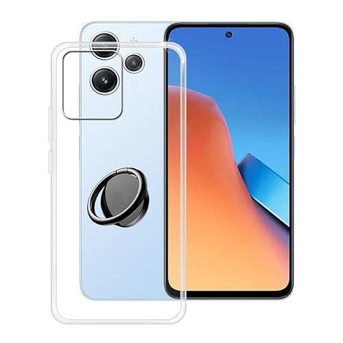 ZXLZKQ Hülle für Xiaomi Redmi 12 (6.79 Zoll) mit 360° Rotating Magnet Ring Ständer, Transparent (Vergilbungsfrei) Weich Silikon (Extrem Leicht und Dünn) Schutzhülle für Xiaomi Redmi 12 von ZXLZKQ