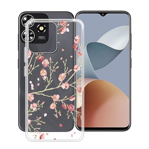 ZXLZKQ Hülle für ZTE Blade A73 (6.6 Zoll) Stoßfest Anti-Kratzer Transparent Handyhülle Case, Ultradünne Flexible Silikon TPU Bumper Schutzhülle Cover für ZTE Blade A73 - Kamelie von ZXLZKQ