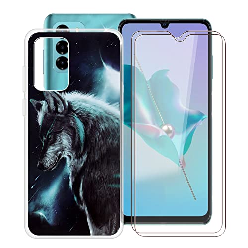 ZXLZKQ Hülle für ZTE Blade V40 Vita (6.75 Zoll) + 2 Stück für Panzerglas Schutzfolie, Clear Dünn Weiches Silikon Schutzhülle, TPU Bumper Anti-Kratzen Handyhülle Case für ZTE Blade V40 Vita - WMA16 von ZXLZKQ