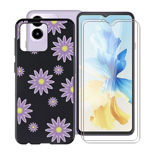 ZXLZKQ Schwarz Stoßfest Schutzhülle Hülle Cover für Cubot Note 40 (6.56 Zoll) + 2 Stück Gehärtetem Glas, Ultradünne Silikon Sanft TPU Bumper Handyhülle Case - XT41 von ZXLZKQ