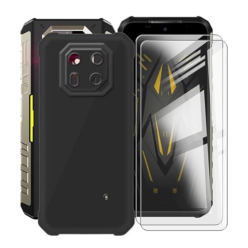 ZXLZKQ Schwarz Stoßfest Schutzhülle Hülle Cover für Ulefone Armor 22 (6.58 Zoll) + 2 Stück Gehärtetem Glas, Ultradünne Silikon Sanft TPU Bumper Handyhülle Case - Schwarze von ZXLZKQ