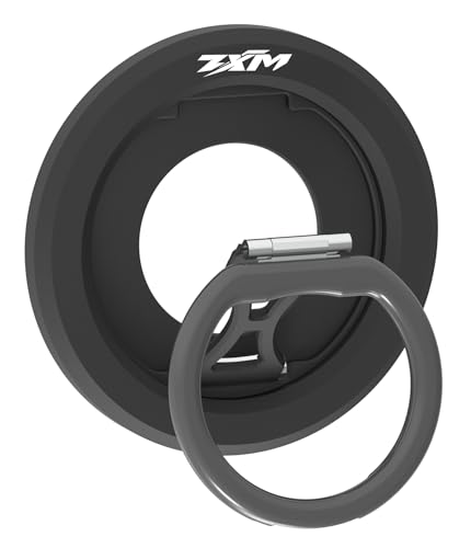 ZXM Z1 Magnetischer Handy-Ringhalter für MagSafe, Handy-Griff, Ständer, Fingerring, Ständer, zweiseitig, für iPhone 16/15/14/13/12/Serie, MagSafe-Hülle, magnetische Autohalterung (schwarz) von ZXM
