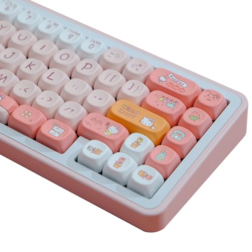ZXMICYFA MOA Tastenkappen, 125 Tasten Dye Sublimated PBT Keycap Set mit niedlichen maßgeschneiderten Tastenkappen für ASIN-Layout Cherry Gateron MX Switch Mechanische Tastaturen von ZXMICYFA