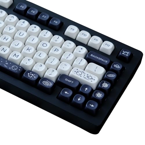 ZXMICYFA PBT-Tastenkappen, 126 Tasten, individuelle Tastenkappen, niedliches Farbsublimationsdesign, MOA-Profil-Tastenkappen für US-Layout, Cherry Gateron MX Switch, mechanische Tastatur von ZXMICYFA