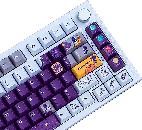 ZXMICYFA PBT-Tastenkappen, 143 Tasten Farbstoff-Sublimation PBT Tastenkappen-Set Kirschprofil Tastenkappen mit 7U Leertaste für ASIN-Layout Cherry Gateron MX Switches Mechanische Tastatur von ZXMICYFA