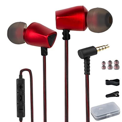 ZXQ A5pro In Ear Kopfhörer mit Kabel,kräftiger Bass,3,5 mm Klinkenstecker mit Mikrofon,mit Lautstärkeregler, Arbeit für Mobiltelefone, Tablet, Laptop, Desktop, Mp3-Player (Mix Red) von ZXQ