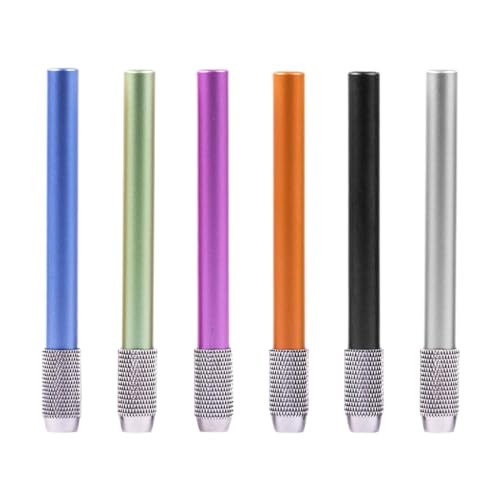 ZXUPOI 6 pcs Stiftverlängerung Farbe Bleistiftverlängerung Verstellbar Aluminiumlegierung Aluminium Bleistift Extender für Schule Malatelier Schreibgerät von ZXUPOI