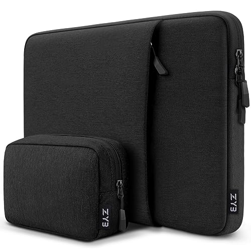 ZYB 13 Zoll Laptop Hülle Tasche, Laptop Tasche für 2022-2024 MacBook Air 13.6 Zoll M3 M2, 2018-2020 MacBook Air 13 M1, 2016-2022 MacBook Pro 13 M2 M1, XPS 13, Surface Pro 9-X Zubehör Tasche-Schwarz von ZYB