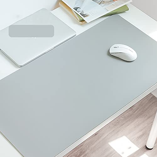 Non Slip Schreibtischunterlage,Wasserdicht Pvc Leder Schreibtisch Tischschutz,Ultradünn Große Mousepad Büro Schreibtischunterlage Schreibtischunterlage Beschützer-Grau 80x50cm(31.5x19.7 inch) von ZYBCQL