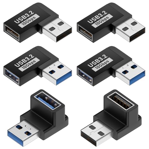 ZYEKIU 6 Artikel Laptop-Erweiterungsanschluss Laptop USB Docking Station C Winkel 90 Grad Mehrfachstecker USB Erweiterung für Laptop MacBook Desktop-PC kompatibel mit Flash-Laufwerk Tastatur von ZYEKIU