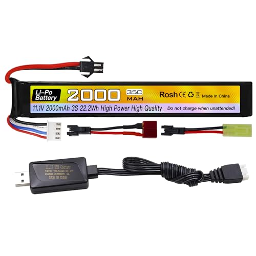 ZYGY 1PCS 11.1V 35C 2000mAh mit SM-2P Stecker T Stecker Odamiya Stecker Lithiumbatterie mit USB Ladekabel passend für Air Gun Modell, Gewehr Fernbedienung, Auto Drohne ZYGY 1PCS 11.1V 35C 2000mAh mit SM-2P Stecker T Stecker Odamiya Stecker Lithiumbatterie mit USB Ladekabel passend für Air Gun Modell, Gewehr Fernbedienung, Auto Drohne von ZYGY