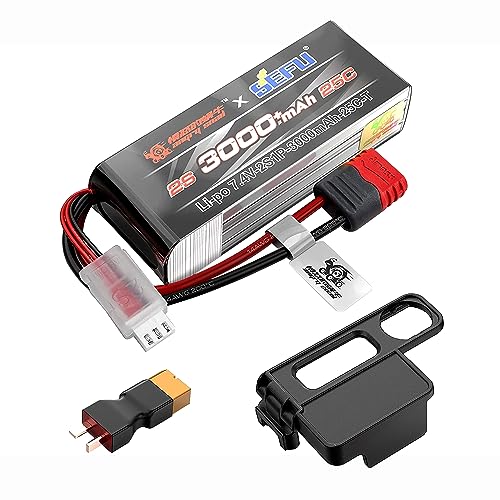 ZYGY 1PCS 2S 7.4V 25C 3000mah Batterie mit T Stecker für MJX H16E H16P H16PL H16BM H16DR H16GT 14301 JC16EP M161 RC Funkgesteuerte Auto Upgrade Batterie von ZYGY