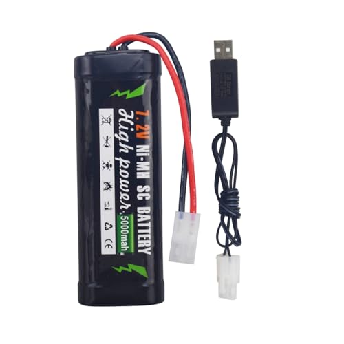 ZYGY 1PCS 7.2V 5000mAh NiMH Batterie+KET-2P Stecker+USB Ladegerät für RC Truggy Buggy Tank Racing Fernbedienung Auto LKW High Power mit Tiangong Stecker Batterie ZYGY 1PCS 7.2V 5000mAh NiMH Batterie+KET-2P Stecker+USB Ladegerät für RC Truggy Buggy Tank Racing Fernbedienung Auto LKW High Power mit Tiangong Stecker Batterie von ZYGY