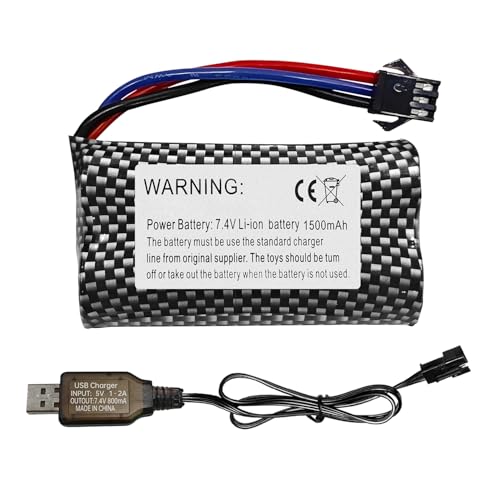 ZYGY 1PCS 7.4V 1500mAh SM-3P Stecker Batterie mit USB Ladekabel für DE43 DE60 RC Racing Fernbedienung Auto Batterie 1575 Kipper LKW Engineering Auto Spielzeug Auto Batterie ZYGY 1PCS 7.4V 1500mAh SM-3P Stecker Batterie mit USB Ladekabel für DE43 DE60 RC Racing Fernbedienung Auto Batterie 1575 Kipper LKW Engineering Auto Spielzeug Auto Batterie von ZYGY