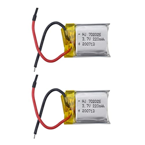 ZYGY 2PCS 3.7V 220mAh Lithium-Batterie für HS190 901HS SYMA S107 S107G S108G S109G 901S 901H X300C LF606 SG800 S9 Mini-Quadcopter Ersatzteil RC Drohne Akku von ZYGY