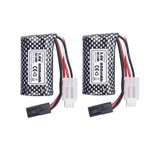 ZYGY 2PCS 7,4V 800mAh 5500-2P Stecker Lithiumbatterie für 9130 9135 9136 9137 9138 9145 RC Spielzeugauto RC Allradantrieb Hochgeschwindigkeits-Offroad-RC-Auto von ZYGY