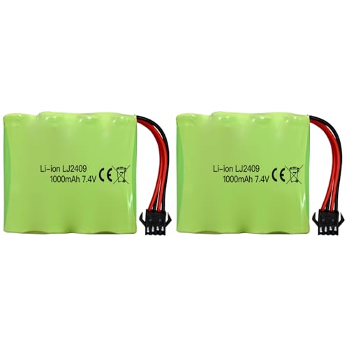 ZYGY 2PCS 7.4V 1000mah Lithium Batterie für DE36W DE65 RC Auto 1:16 SUV Allradantrieb Hochgeschwindigkeitsklettern Drift-Rennen von ZYGY