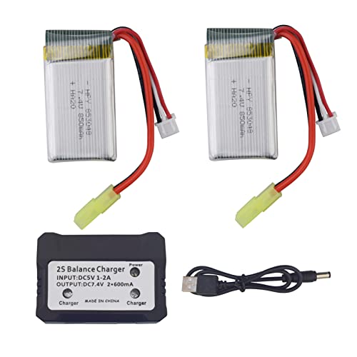 ZYGY 2PCS 7.4V 850mAh Lithium Batterie + 2in1 Ladegerät für 9300 9301E 9302E 9303E 9034E 9305E 9310 9201E 2.4G 1:18 Fernbedienung Allradantrieb Hochgeschwindigkeits-Offroad RC Auto ZYGY 2PCS 7.4V 850mAh Lithium Batterie + 2in1 Ladegerät für 9300 9301E 9302E 9303E 9034E 9305E 9310 9201E 2.4G 1:18 Fernbedienung Allradantrieb Hochgeschwindigkeits-Offroad RC Auto von ZYGY
