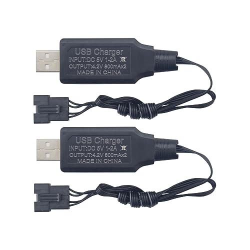 ZYGY 2PCS 7.4V SM-5P Stecker USB Ladekabel passend für R206 R208 R308 2008 TX22 TX123 H106 RC Fernbedienung Schiff Batterieladegerät von ZYGY