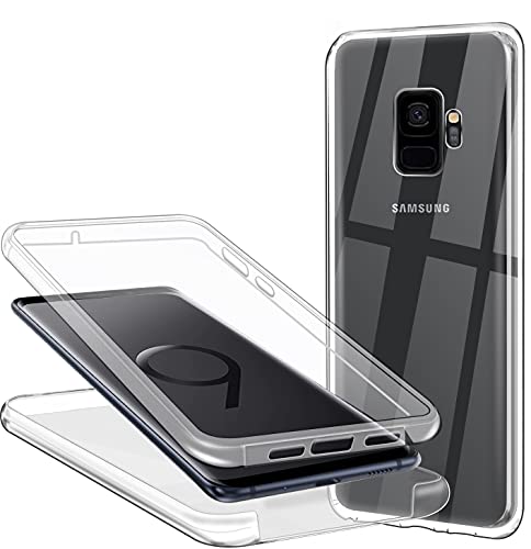 CHIMUCO Hülle für Samsung Galaxy S9 Handyhülle 360 Grad, Transparent Full Schutz Kratzfest Dünn Durchsichtige Case Silikon Schutzhülle, Hart PC Zurück + Weich TPU Vorderseite von ZYIMOU