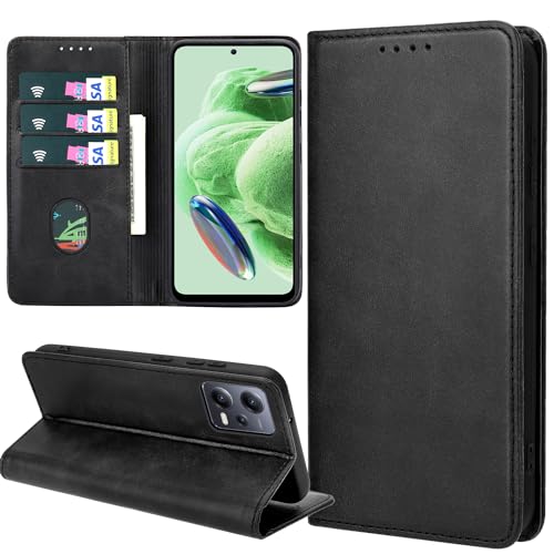 ZYIMOU Handyhülle für Xiaomi Redmi Note 12 5G / Poco X5 5G Hülle, Leder Schutzhülle Standfunktion Kartenfach Wallet Klapphülle Redmi Note 12 5G Flip Case Cover von ZYIMOU