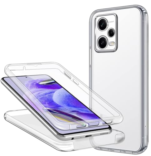 ZYIMOU Handyhülle für Xiaomi Redmi Note 12 Pro+ Plus 5G Hülle 360 Grad, Transparent Dünn Durchsichtige Case Full Schutz Silikon SchutzHandyhülle, Hart PC Zurück + Weich TPU Vorderseite von ZYIMOU