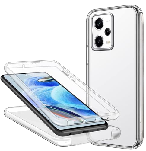 ZYIMOU Handyhülle für Xiaomi Redmi Note 12 Pro 5G/Xiaomi Poco X5 Pro 5G Hülle 360 Grad, Transparent Dünn Durchsichtige Case Full Schutz Silikon SchutzHandyhülle, Hart PC Zurück + Weich TPU Vorderseite von ZYIMOU