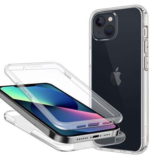 ZYIMOU Handyhülle für iPhone 13 Mini/iPhone 12 Mini Hülle 360 Grad, Transparent Dünn Durchsichtige Case Full Schutz Silikon SchutzHandyhülle, Hart PC Zurück + Weich TPU Vorderseite von ZYIMOU