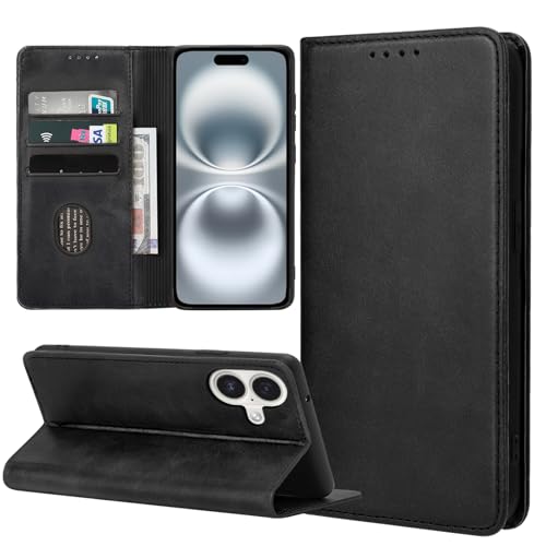 ZYIMOU Handyhülle für iPhone 16 Plus Hülle, Leder Schutzhülle Standfunktion Kartenfach Wallet Klapphülle iPhone 16 Plus Flip Case Cover, Schwarz ZYIMOU Handyhülle für iPhone 16 Plus Hülle, Leder Schutzhülle Standfunktion Kartenfach Wallet Klapphülle iPhone 16 Plus Flip Case Cover, Schwarz von ZYIMOU