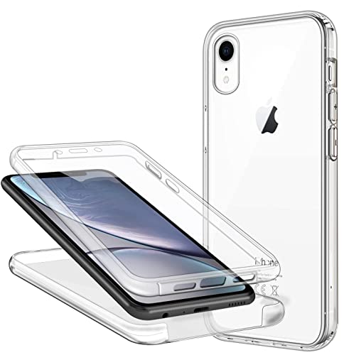 ZYIMOU Handyhülle für iPhone XR Hülle 360 Grad, Transparent Full Schutz Kratzfest Dünn Durchsichtige Case Silikon SchutzHandyhülle, Hart PC Zurück + Weich TPU Vorderseite von ZYIMOU