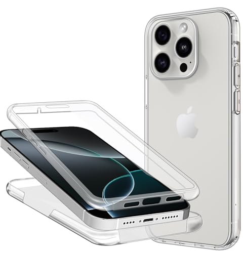 ZYIMOU Hülle für iPhone 16 Pro Max Handyhülle, Transparent Durchsichtige Case 360 Grad Full Schutz Silikon Dünn iPhone 16 Pro Max Cover Case ZYIMOU Hülle für iPhone 16 Pro Max Handyhülle, Transparent Durchsichtige Case 360 Grad Full Schutz Silikon Dünn iPhone 16 Pro Max Cover Case von ZYIMOU
