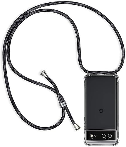 ZYIMOU für Google Pixel 6 Hülle mit Band, Handyhülle Google Pixel 6 Handykette Hülle mit Kette Schutzhülle Kordel zum Umhängen Transparent Weich TPU Silikon Bumper, Handykette Schwarz ZYIMOU für Google Pixel 6 Hülle mit Band, Handyhülle Google Pixel 6 Handykette Hülle mit Kette Schutzhülle Kordel zum Umhängen Transparent Weich TPU Silikon Bumper, Handykette Schwarz von ZYIMOU